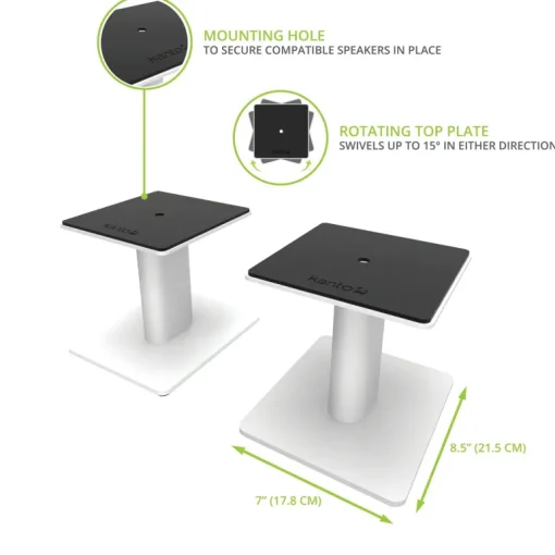 Kanto SP6 Heavy Duty Speaker Stands 6 Inch White