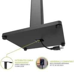 Kanto ST34 Speaker Stands Pair 34 Inch with MDF Base Black