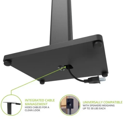 Kanto ST34 Speaker Stands Pair 34 Inch with MDF Base Black