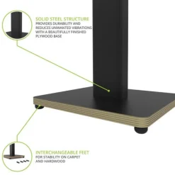 Kanto ST28P Speaker Stands Pair 28 Inch with Plywood Base Black