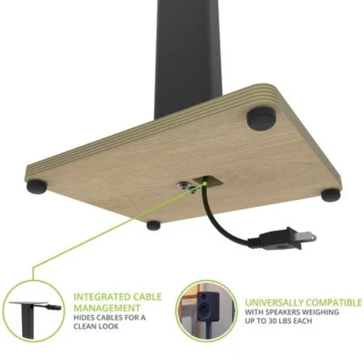 Kanto ST28P Speaker Stands Pair 28 Inch with Plywood Base Black