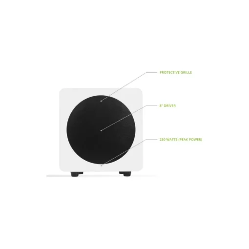 Kanto SUB8 Vinyl Subwoofer Matte White