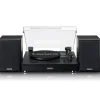 Lenco LS-101 Belt Drive Wooden Bluetooth Turntable and HiFi Speakers Black