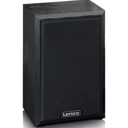 Lenco LS-101 Belt Drive Wooden Bluetooth Turntable and HiFi Speakers Black