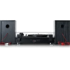 Lenco LS-101 Belt Drive Wooden Bluetooth Turntable and HiFi Speakers Black
