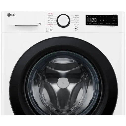 LG F4Y511WBLN1 11kg Steam 1400 Spin Freestanding Front Load Washing Machine White - A Rated
