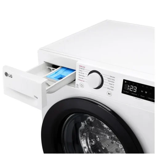 LG F4Y511WBLN1 11kg Steam 1400 Spin Freestanding Front Load Washing Machine White - A Rated