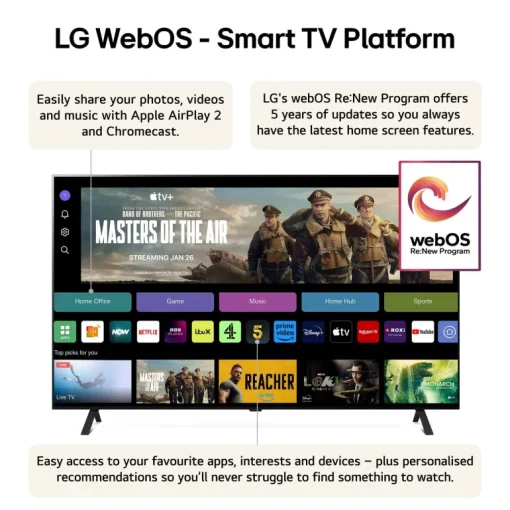 LG OLED77B46LA 77 Inch B4 4K Ultra HD HDR OLED Smart TV 2024