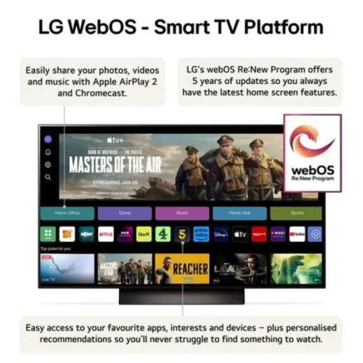 LG OLED48C46LA 48 Inch evo C4 OLED 4K Ultra HD HDR Smart TV 2024