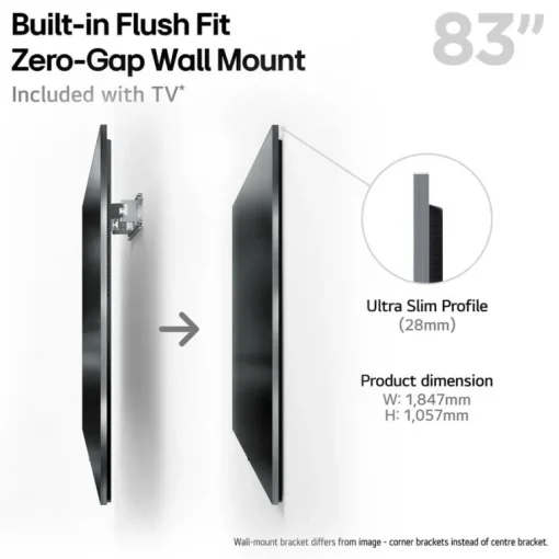 LG OLED83G54LW 83 Inch OLED evo AI G5 OLEDG54LW 4K Ultra HD HDR Smart TV 2025 - Wall mount version