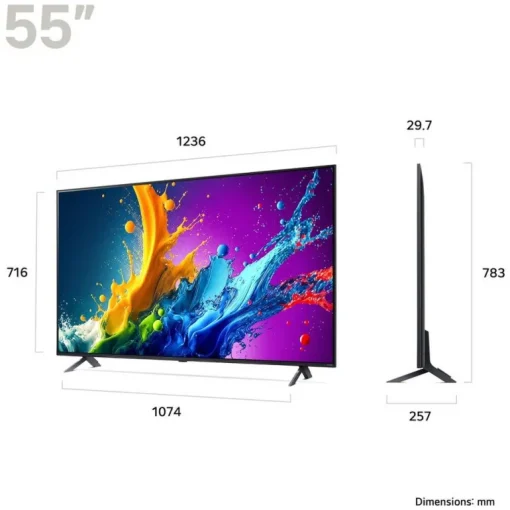 LG 55QNED80T6A 55 Inch QNED 4K Smart TV Ashed Blue 2024