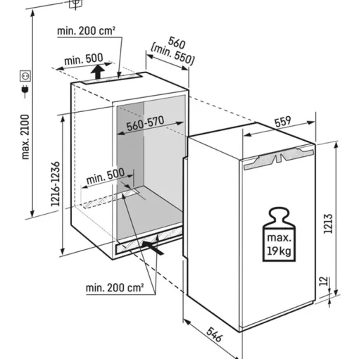 Liebherr Prime SIFNDI4155 122cm 129L Frost Free Fully Integrated Upright Freezer