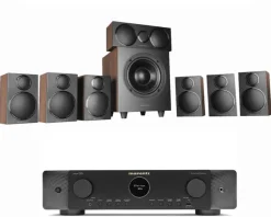 Marantz Cinema 70S Black AV Receiver With Wharfedale DX3 HCP 7.1 Speaker Package Walnut