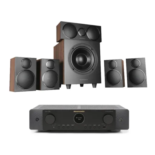 Marantz Cinema 70S Black AV Receiver With Wharfedale DX3 HCP 5.1 Speaker Package Walnut