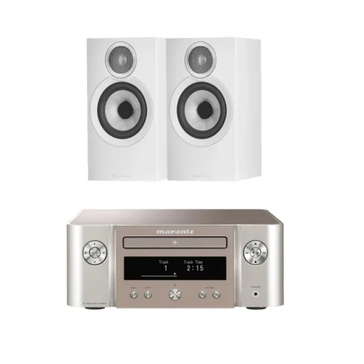 Marantz Melody X MCR612 Hifi Network System Silver with Bowers & Wilkins 607 S3 White Speakers