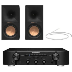 Marantz PM6007 Integrated Amplifier with Klipsch R-60M Bookshelf Speakers Pair Black HiFi Package