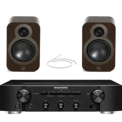Marantz PM6007 Integrated Amplifier With Q Acoustics Q3020c Bookshelf Speakers Walnut Pair HiFi Package