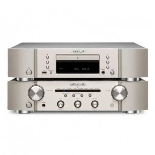 Marantz PM6007 Integrated Amp & CD6007 CD Player Silver with Bowers & Wilkins 606 S3 Speakers White
