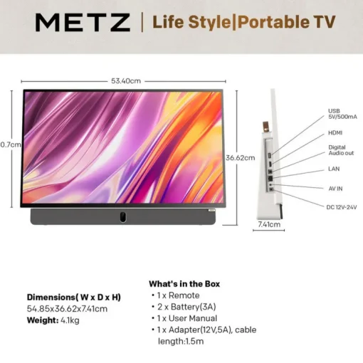 Metz 24MPE7002Z 24 Inch Full HD Smart Portable Tunerless Google TV