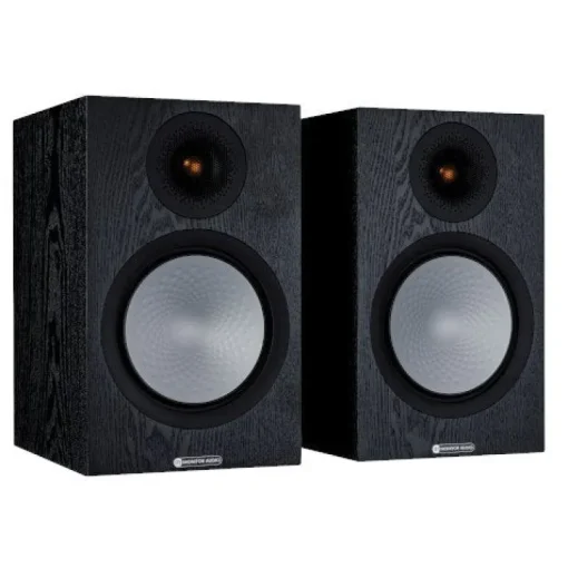 Monitor Audio Silver 100 Bookshelf Speakers Pair 7G Black Oak