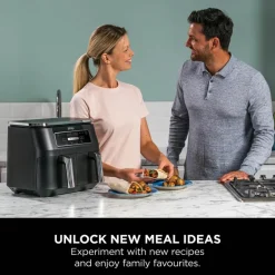Ninja AF200UK Foodi 4 in 1 Dual Zone 7.6L Air Fryer Black