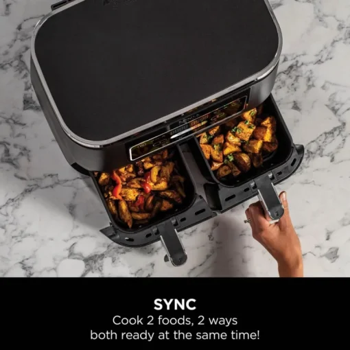 Ninja AF200UK Foodi 4 in 1 Dual Zone 7.6L Air Fryer Black