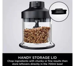 Ninja CI100UK Foodi 3-in-1 Hand Blender Mixer and Chopper Black