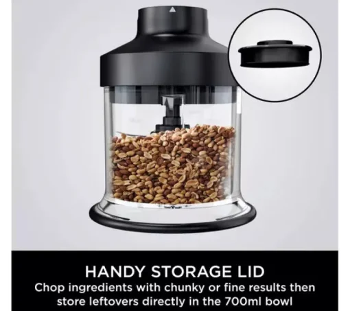 Ninja CI100UK Foodi 3-in-1 Hand Blender Mixer and Chopper Black