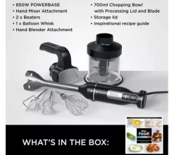 Ninja CI100UK Foodi 3-in-1 Hand Blender Mixer and Chopper Black