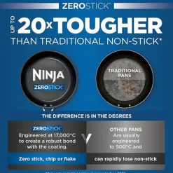 Ninja C10024UK ZEROSTICK Essentials 24cm Frying Pan Black