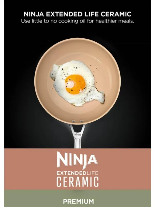 Ninja CW95000UK Ceramic Coated Cookware 5-Piece Set - Apricot & Grey