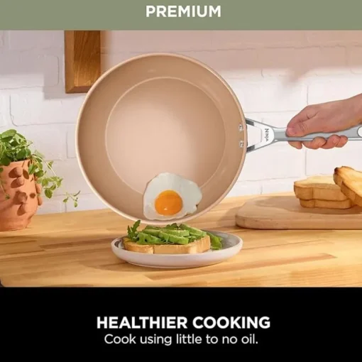 Ninja CW90024UK Extended Life Ceramic 24cm Frying Pan Apricot