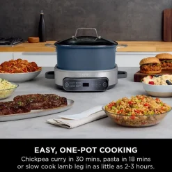 Ninja Foodi 8-Mode 6L PossibleCooker Rice and Slow Cooker MC1101UK Midnight Blue