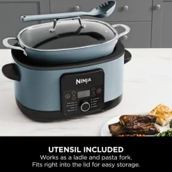 Ninja Foodi PossibleCooker 8 in 1 Slow Cooker MC1001UK 8L Sea Salt Grey