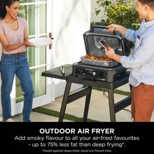 Ninja OG901UK Woodfire Pro Connect XL Electric BBQ Grill & Smoker Blue