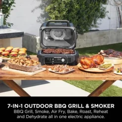 Ninja OG901UK Woodfire Pro Connect XL Electric BBQ Grill & Smoker Blue