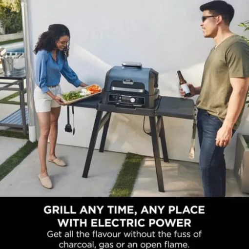 Ninja OG901UK Woodfire Pro Connect XL Electric BBQ Grill & Smoker Blue