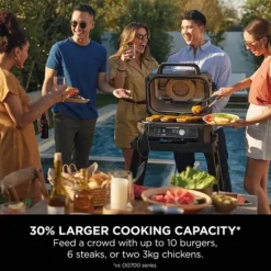 Ninja OG901UK Woodfire Pro Connect XL Electric BBQ Grill & Smoker Blue