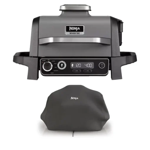 Ninja Woodfire Electric BBQ Grill and Smoker with Cover OG701UKCOVERKIT - CLEARANCE