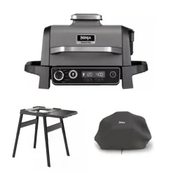 Ninja Woodfire Electric BBQ Grill and Smoker with Stand and Cover OG701UKGRILLKIT - CLEARANCE