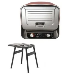 Ninja Woodfire Outdoor Oven Artisan Pizza Maker and BBQ Smoker with BBQ Stand OO101UKKIT Open Box Clearance