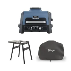 Ninja Woodfire Pro Connect XL Electric BBQ Grill and Smoker with Stand and Cover OG901UKGRILLKIT Open Box Clearance