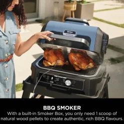 Ninja Woodfire Pro Connect XL Electric BBQ Grill and Smoker with Stand and Cover OG901UKGRILLKIT Open Box Clearance
