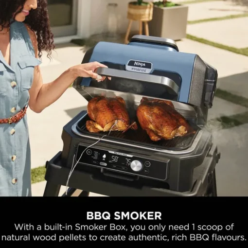 Ninja Woodfire Pro Connect XL Electric BBQ Grill and Smoker with Stand and Cover OG901UKGRILLKIT Open Box Clearance