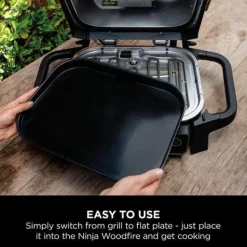 Ninja XSKGRIDPLTEUK Woodfire Electric BBQ Flat Plate Black