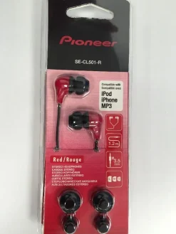 Pioneer SECL501R Fully Enclosed Dynamic In Ear Headphones in Red