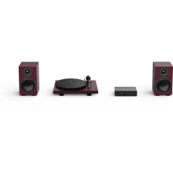 Pro-Ject Colourful Audio System 2 All In One True Analog HiFi Stereo System Satin Wine Red PJAACAS2RED