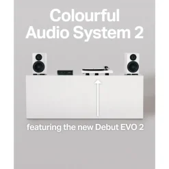 Pro-Ject Colourful Audio System 2 All In One True Analog HiFi Stereo System Satin White PJAACAS2WHISAT