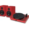 Pro-Ject Juke Box E1 Turntable Set with Speaker Box 5 Speakers Red