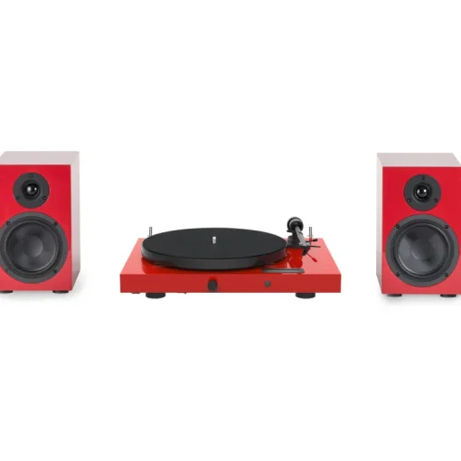 Pro-Ject Juke Box E1 Turntable Set with Speaker Box 5 Speakers Red